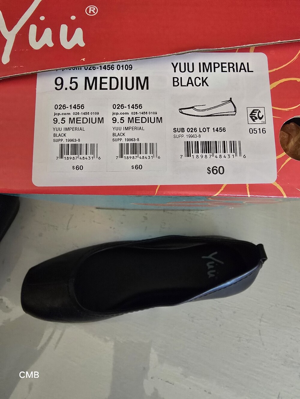 🆕 NIB Yuu Imperial Black Ballet Flats Comfort Office Shoes 9.5 M